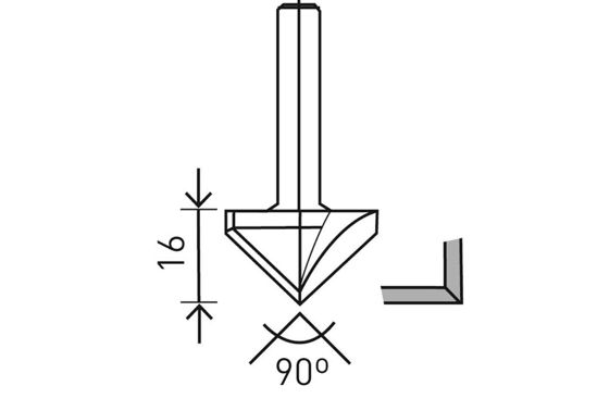 Picture of V-groove bit HW HW S8 D32/90°